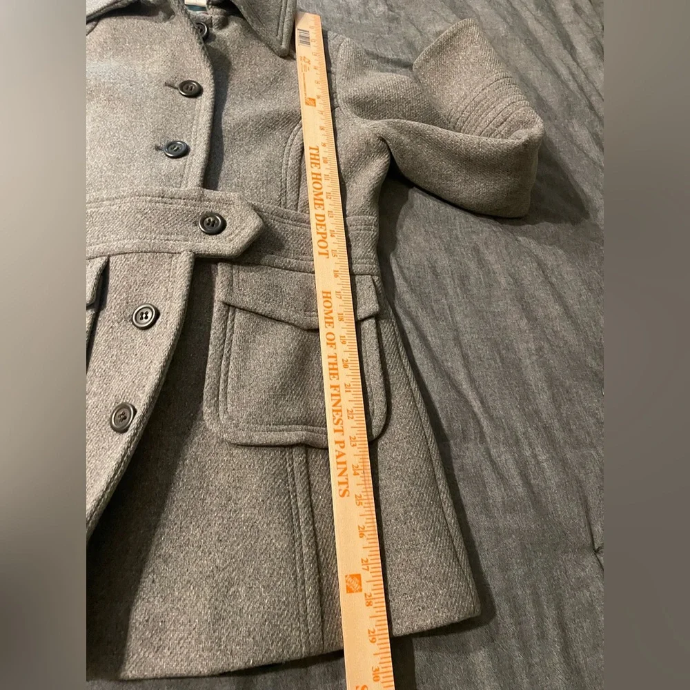 J. Crew Gray Wool-Blend Pea Coat with Belted Waist - Picture 12 of 14